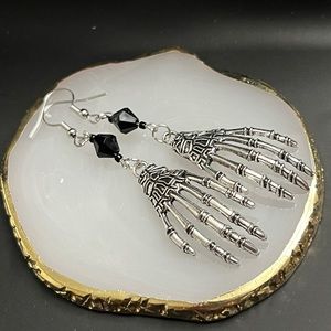 NEW EARRINGS SKELETON HANDS